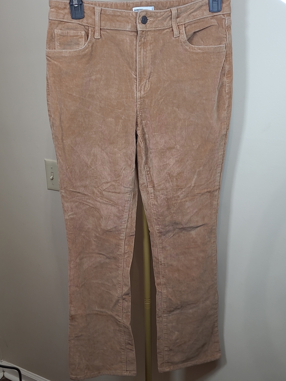 Sonoma Golden Honey Tan Corduroy Boot Cut Pants size 12